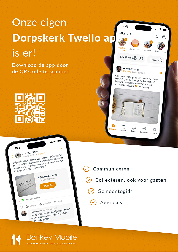Dorpskerk app A4 met QR